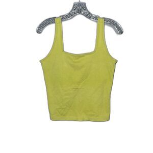 Y2K Green Cropped Baby Tee Tank Top with Built in Support